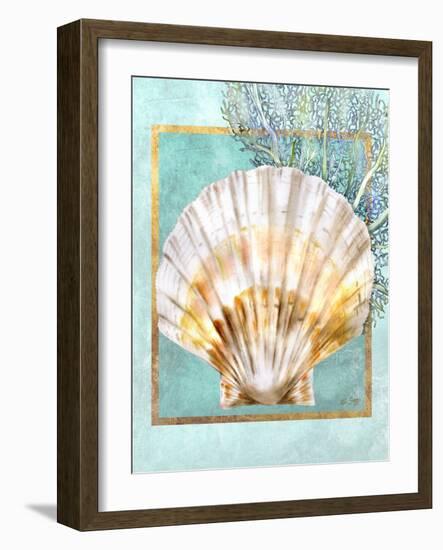 Scallop Shell and Coral-Lori Schory-Framed Art Print