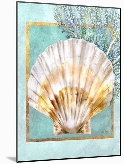 Scallop Shell and Coral-Lori Schory-Mounted Art Print