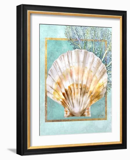 Scallop Shell and Coral-Lori Schory-Framed Art Print