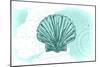 Scallop Shell - Teal - Coastal Icon-Lantern Press-Mounted Art Print