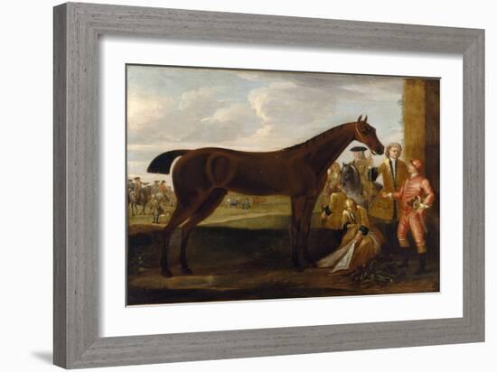 Scamp', a Bay Racehorse Owned by the 3Rd Duke of Devonshire and a Jockey on a Racecourse (Newmarket-John Wootton-Framed Giclee Print