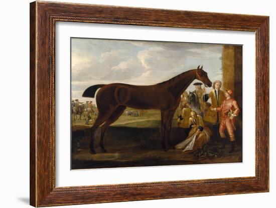 Scamp', a Bay Racehorse Owned by the 3Rd Duke of Devonshire and a Jockey on a Racecourse (Newmarket-John Wootton-Framed Giclee Print