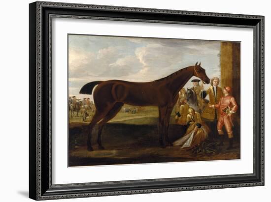 Scamp', a Bay Racehorse Owned by the 3Rd Duke of Devonshire and a Jockey on a Racecourse (Newmarket-John Wootton-Framed Giclee Print