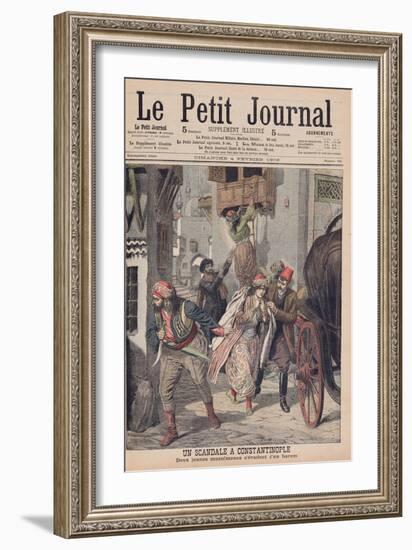 Scandal in Constantinople, Two Young Muslim Ladies Escaping from a Harem, Illustration from 'Le…-French School-Framed Giclee Print