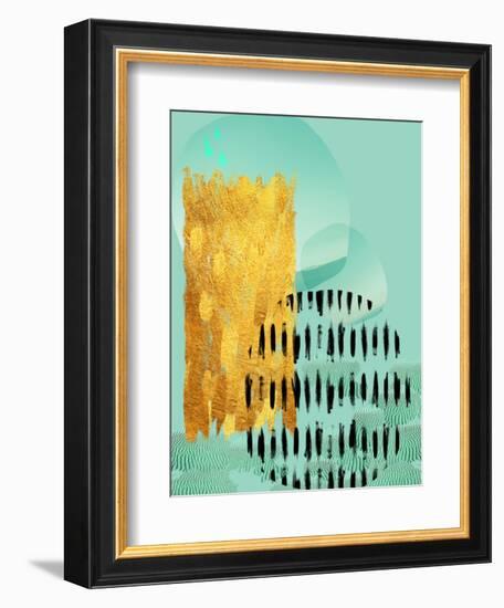Scandi Abstract Mint Gold-Urban Epiphany-Framed Art Print