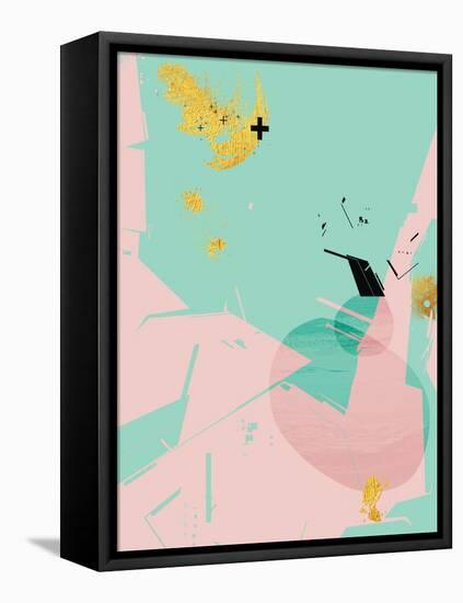 Scandi Abstract Mint Pink-Urban Epiphany-Framed Stretched Canvas