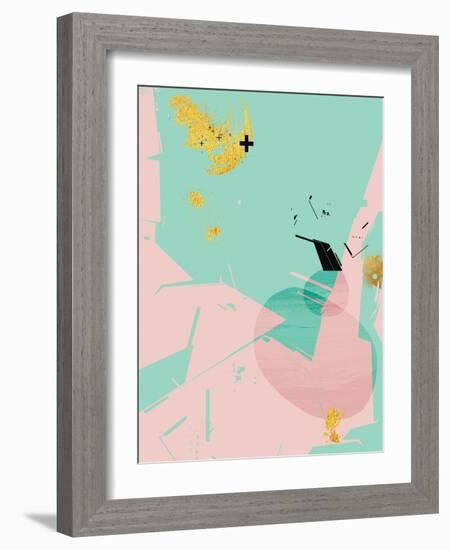 Scandi Abstract Mint Pink-Urban Epiphany-Framed Art Print