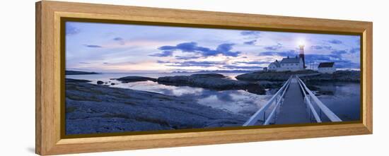 Scandinavia, Norway, Hamaroey, Tranoey, Lighthouse, Landscape, Evening-Mood, Panorama-Rainer Mirau-Framed Premier Image Canvas