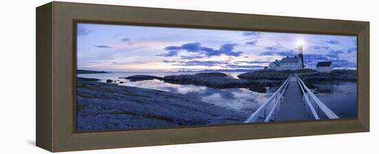 Scandinavia, Norway, Hamaroey, Tranoey, Lighthouse, Landscape, Evening-Mood, Panorama-Rainer Mirau-Framed Premier Image Canvas