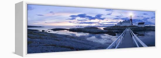 Scandinavia, Norway, Hamaroey, Tranoey, Lighthouse, Landscape, Evening-Mood, Panorama-Rainer Mirau-Framed Premier Image Canvas