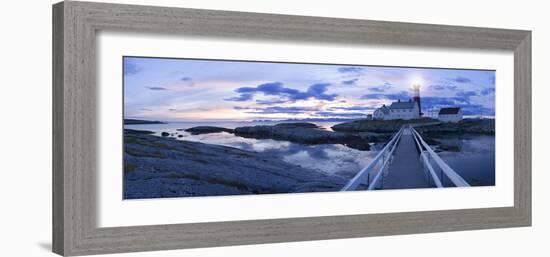 Scandinavia, Norway, Hamaroey, Tranoey, Lighthouse, Landscape, Evening-Mood, Panorama-Rainer Mirau-Framed Photographic Print