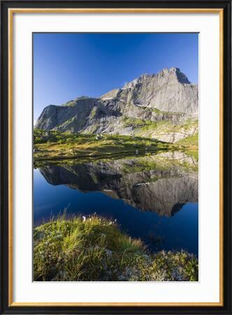 Scandinavia Norway Lofoten Flakstadoey Stjerntinden Steep Coast Rocks Water Landscape Photographic Print Rainer Mirau Art Com