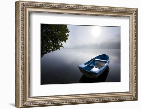 Scandinavia, Norway, Oppheimsvatnet Lake, Rowboat, Fog, Landscape-Rainer Mirau-Framed Photographic Print
