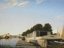 Barges at a Mooring-Scandinavian-Mounted Giclee Print