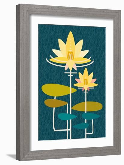 Scandinavian Lotus (Blue)-null-Framed Premium Giclee Print