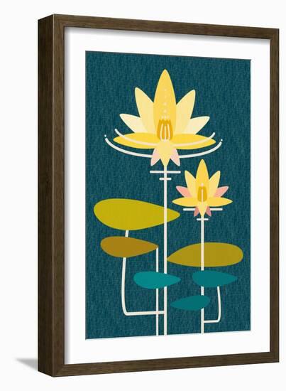 Scandinavian Lotus (Blue)-null-Framed Premium Giclee Print
