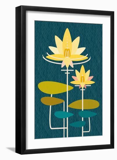 Scandinavian Lotus (Blue)-null-Framed Premium Giclee Print