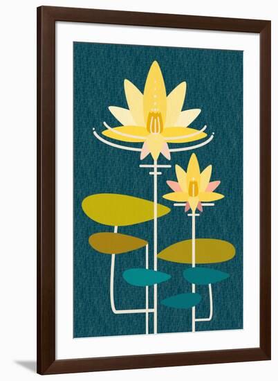 Scandinavian Lotus (Blue)-null-Framed Art Print