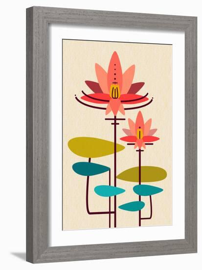 Scandinavian Lotus (White)-null-Framed Premium Giclee Print