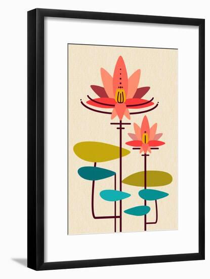 Scandinavian Lotus (White)-null-Framed Premium Giclee Print