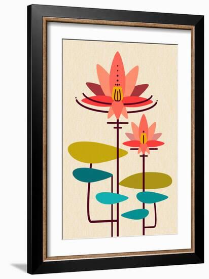 Scandinavian Lotus (White)-null-Framed Premium Giclee Print