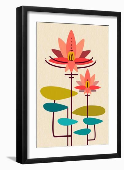 Scandinavian Lotus (White)-null-Framed Premium Giclee Print