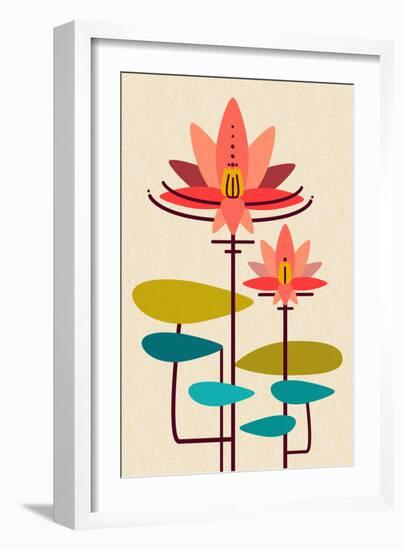 Scandinavian Lotus (White)-null-Framed Premium Giclee Print