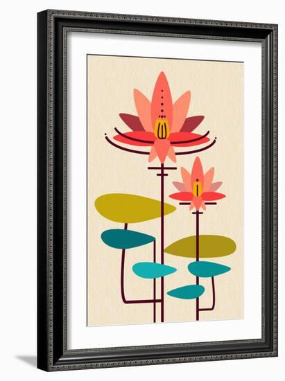 Scandinavian Lotus (White)-null-Framed Premium Giclee Print