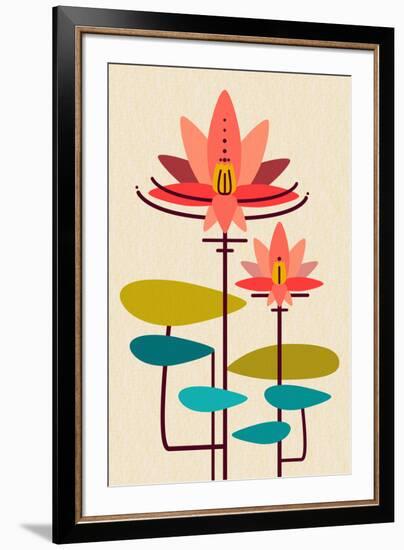 Scandinavian Lotus (White)-null-Framed Art Print