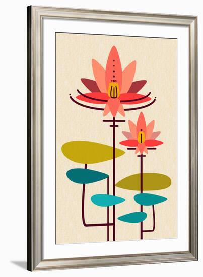 Scandinavian Lotus (White)-null-Framed Art Print