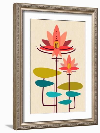 Scandinavian Lotus (White)-null-Framed Art Print