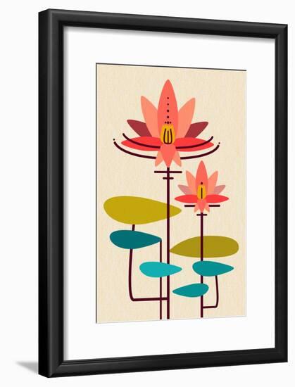 Scandinavian Lotus (White)-null-Framed Art Print