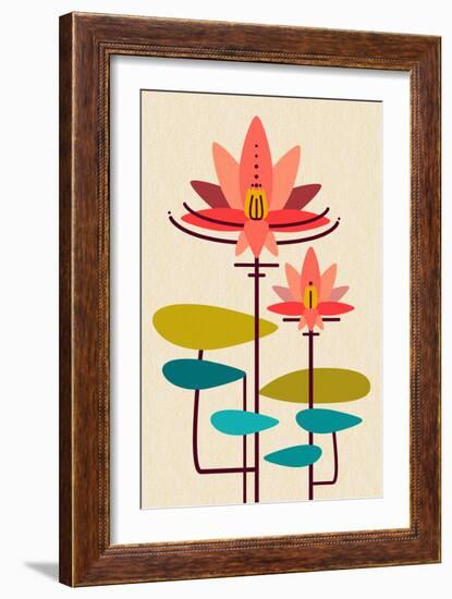 Scandinavian Lotus (White)-null-Framed Art Print