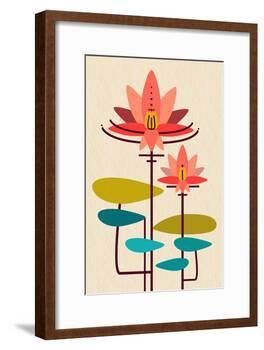 Scandinavian Lotus (White)-null-Framed Art Print