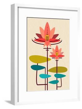 Scandinavian Lotus (White)-null-Framed Art Print