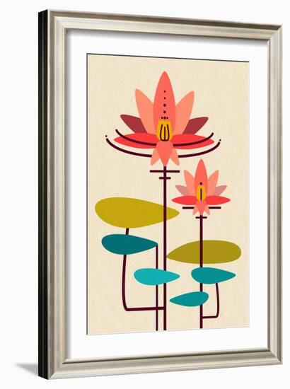 Scandinavian Lotus (White)-null-Framed Art Print