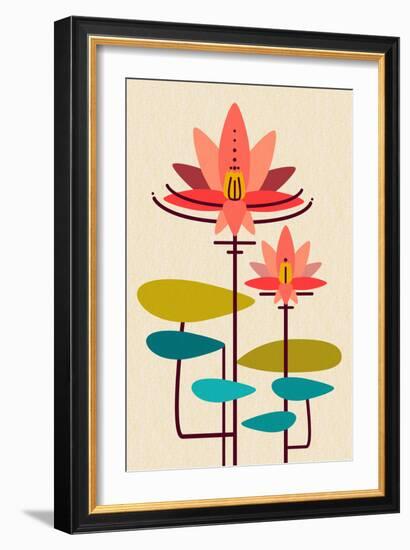 Scandinavian Lotus (White)-null-Framed Art Print