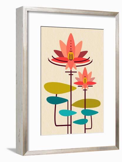 Scandinavian Lotus (White)-null-Framed Art Print