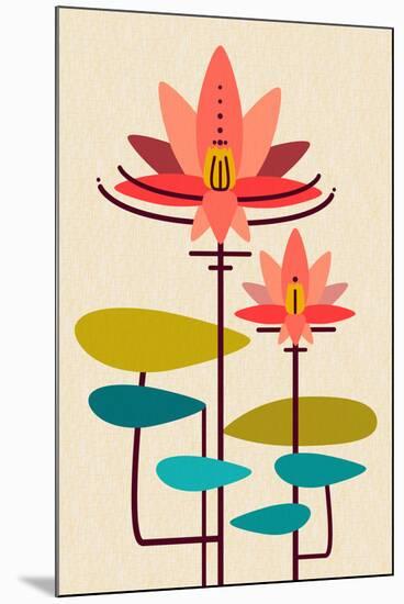 Scandinavian Lotus (White)-null-Mounted Premium Giclee Print