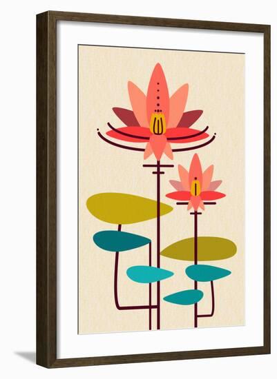 Scandinavian Lotus (White)-null-Framed Art Print