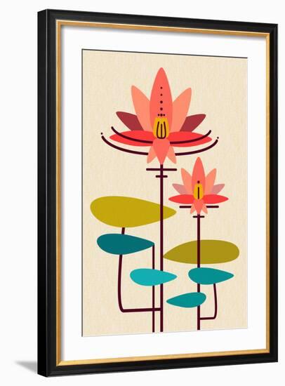 Scandinavian Lotus (White)-null-Framed Art Print