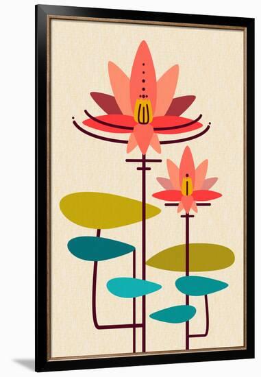 Scandinavian Lotus (White)-null-Framed Art Print