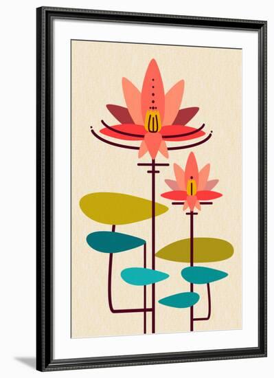 Scandinavian Lotus (White)-null-Framed Art Print