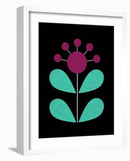 Scandinavian Orchid Flower on Black-Anita Nilsson-Framed Art Print