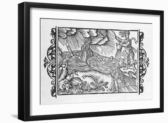 Scandinavian Witches Call up a Storm-Olaus Magnus-Framed Art Print