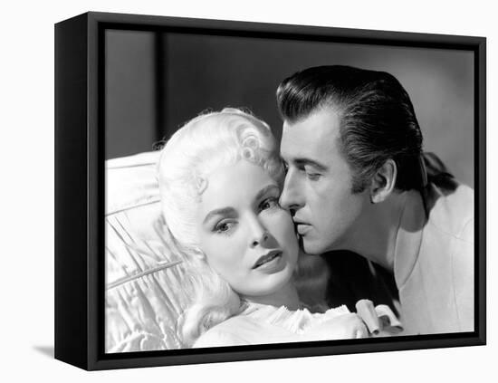 SCARAMOUCHE, 1952 directed by GEORGE SIDNEY Janet Leigh and Stewart Granger (b/w photo)-null-Framed Stretched Canvas