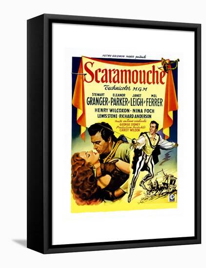 Scaramouche, Eleanor Parker, Stewart Granger, (Belgian Poster Art), 1952-null-Framed Premier Image Canvas