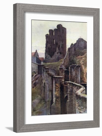 Scarborough Castle-Ernest W Haslehust-Framed Art Print