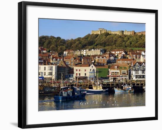 Scarborough, Harbour and Seaside Resort with Castle on the Hill, Yorkshire, England-Adina Tovy-Framed Photographic Print