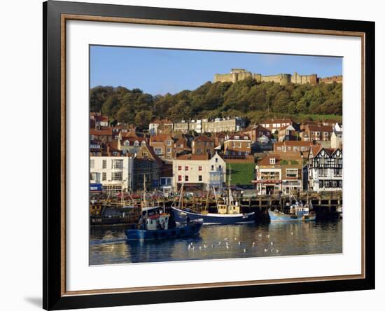 Scarborough, Harbour and Seaside Resort with Castle on the Hill, Yorkshire, England-Adina Tovy-Framed Photographic Print